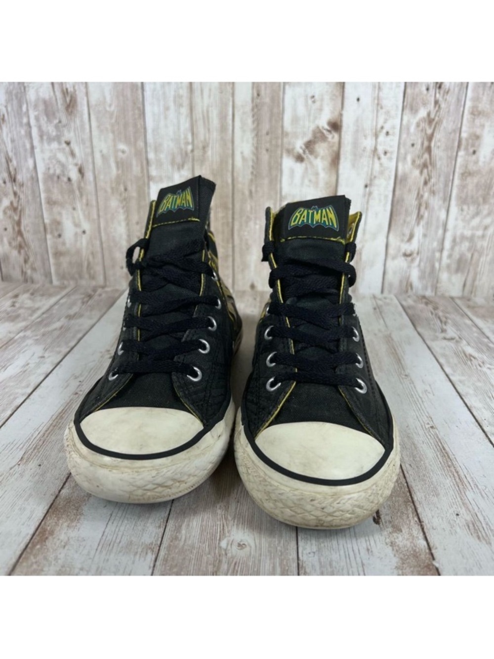 🦇 BATMAN Converse All Star High Top Sneakers Womens 5 Youth 3 - Picture 5 of 8